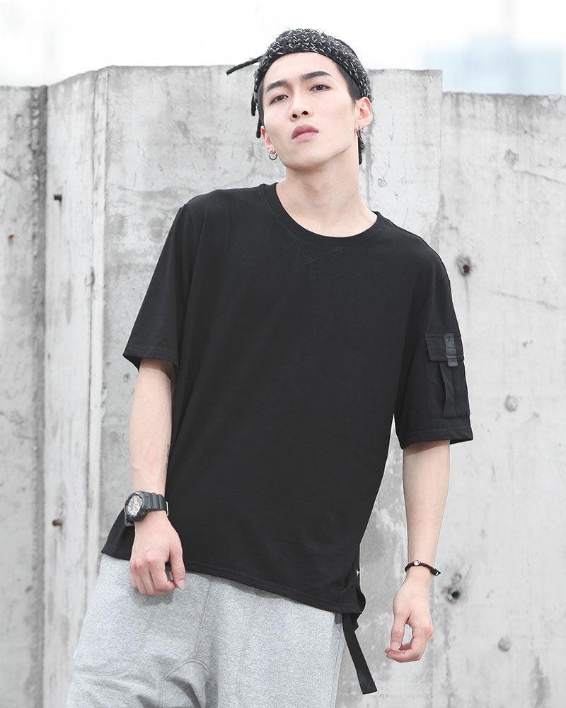 Adventure-Ready Pocket Tech Tee -  black t-shirt - Pocket Tech Tee with Bold Cyberpunk Design - View 3