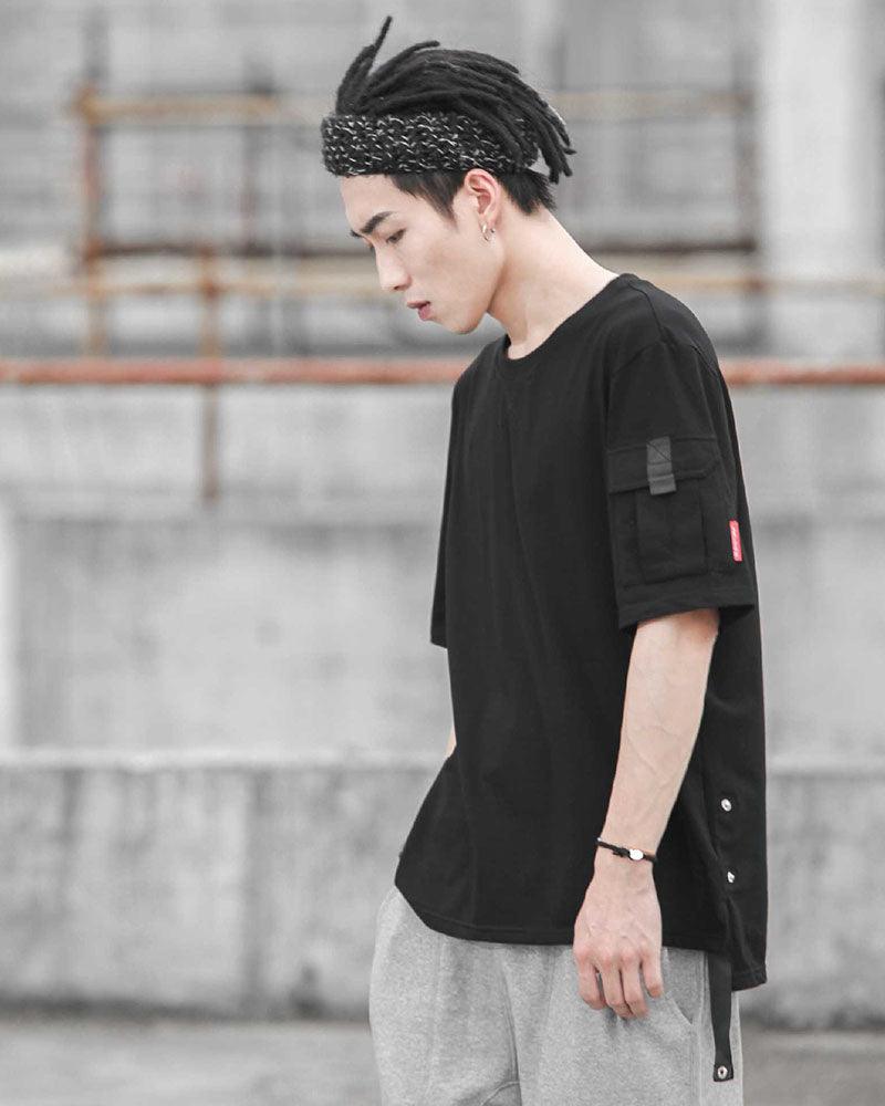 Adventure-Ready Pocket Tech Tee -  casualwear - Pocket Tech Tee with Bold Cyberpunk Design - View 4