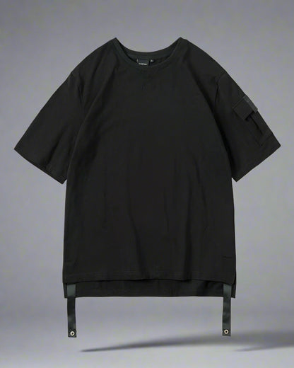 Adventure-Ready Pocket Tech Tee - techwear - Pocket Tech Tee with Bold Cyberpunk Design - View 8