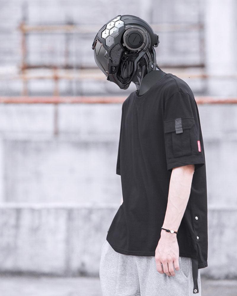 Adventure-Ready Pocket Tech Tee - techwear t-shirt - Pocket Tech Tee with Bold Cyberpunk Design - View 2