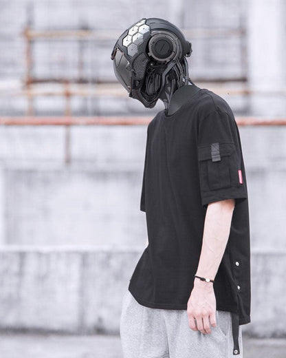 Adventure-Ready Pocket Tech Tee - techwear t-shirt - Pocket Tech Tee with Bold Cyberpunk Design - View 2