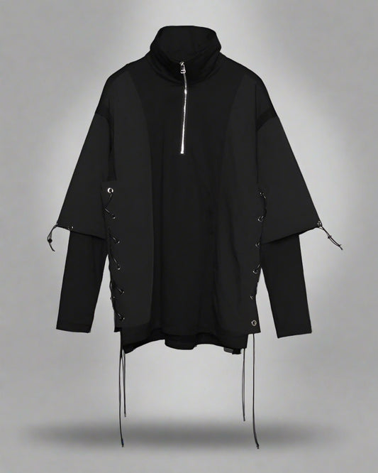 Techwear Fake Two Zipper Collar Polo Shirt