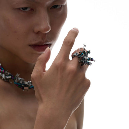 Apocalyptic Dance Party Ring - unique aesthetic ring - Post-Apocalyptic Dance Party Ring for Unique Style - View 3