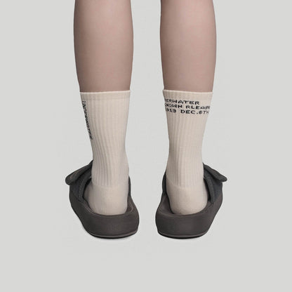Apricot Splash-Proof Socks - stylish crew socks - Comfortable Apricot Splash-Proof Crew Socks - View 3