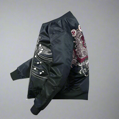 Artfully Stitched Japanese Bomber -  embroidered jacket - Stylish Japanese Embroidered Bomber Jacket - View 4