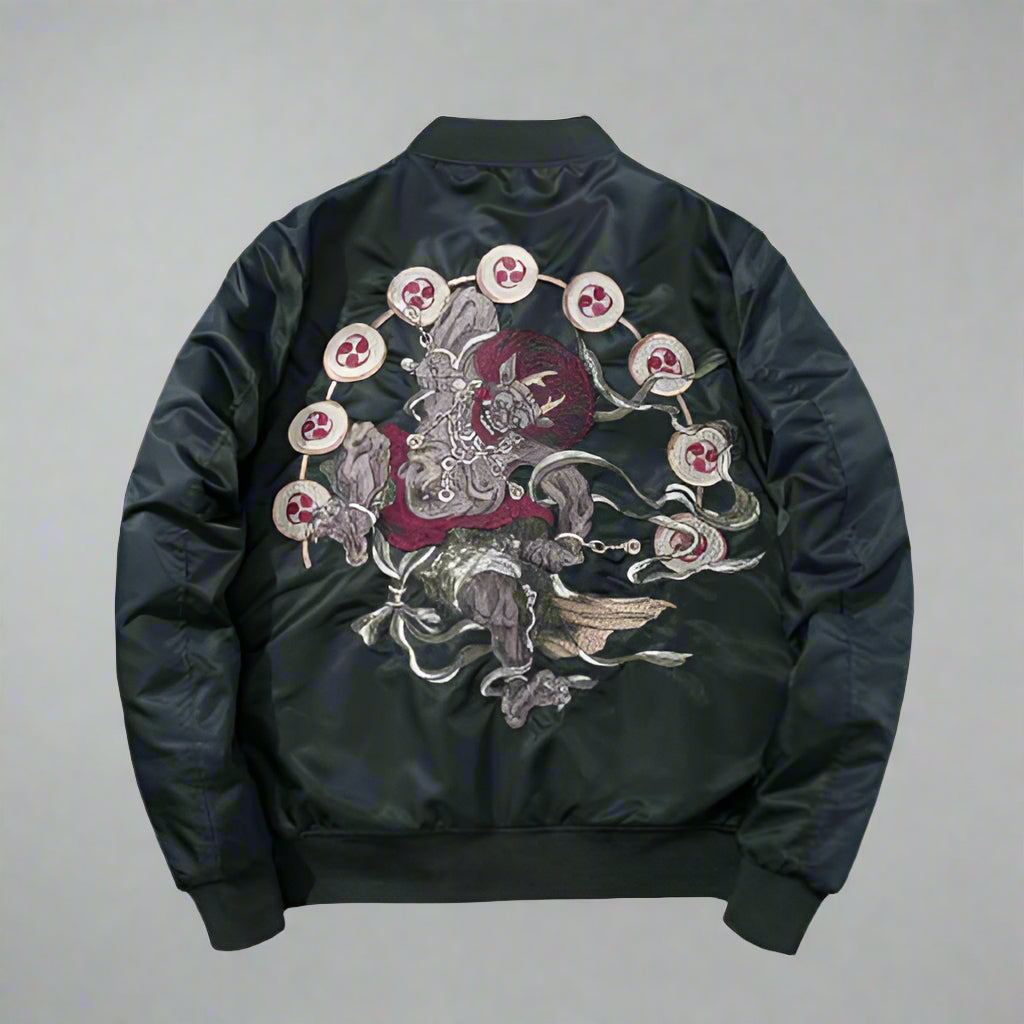 Artfully Stitched Japanese Bomber - stylish bomber jacket - Stylish Japanese Embroidered Bomber Jacket - View 2