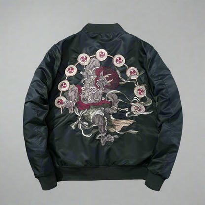 Artfully Stitched Japanese Bomber - stylish bomber jacket - Stylish Japanese Embroidered Bomber Jacket - View 2