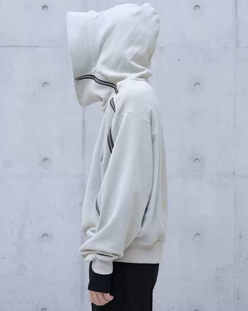 Asymmetrical Zip-Up Streetwear Hoodie -  asymmetrical - Asymmetrical Zip-Up Hoodie for Unique Street Style - View 3