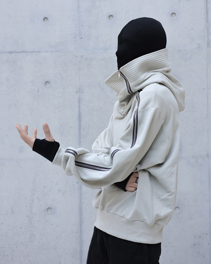 Asymmetrical Zip-Up Streetwear Hoodie -  cotton hoodie - Asymmetrical Zip-Up Hoodie for Unique Street Style - View 5