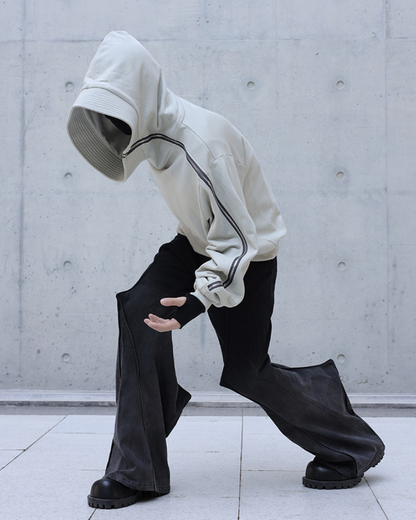 Asymmetrical Zip-Up Streetwear Hoodie - high-neck hoodie - Asymmetrical Zip-Up Hoodie for Unique Street Style - View 9