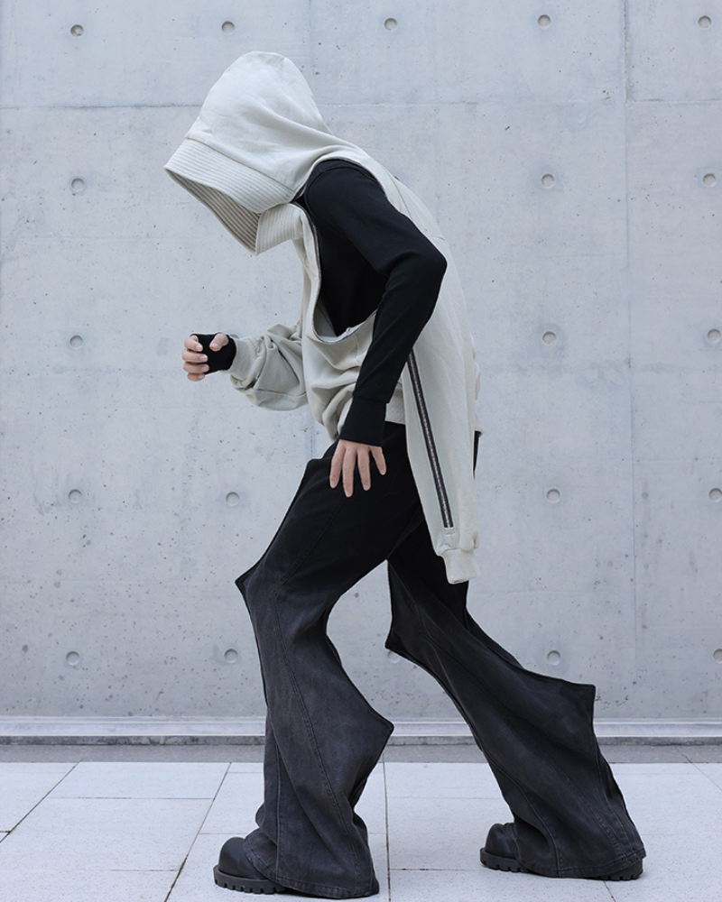 Asymmetrical Zip-Up Streetwear Hoodie - streetwear - Asymmetrical Zip-Up Hoodie for Unique Street Style - View 10