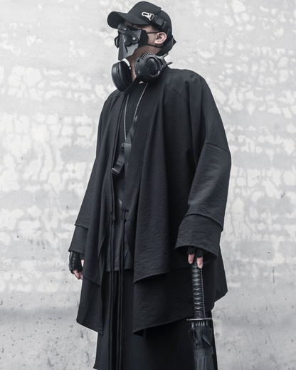 Authentic Style Samurai Coat -  comfortable everyday coat - Ninja-Inspired Long Black Samurai Coat for Everyday Wear - View 4