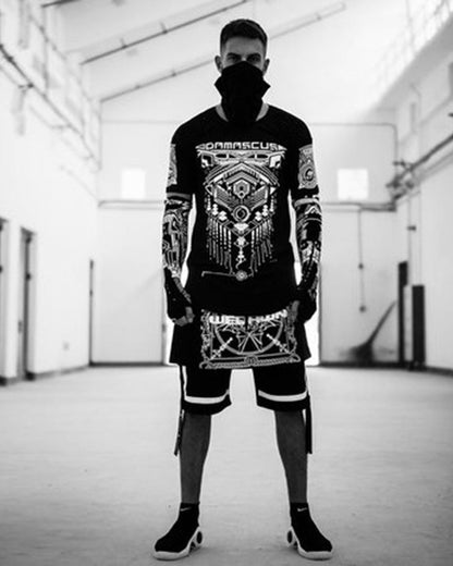 Avant-Garde Cyberpunk Tech Tee - futuristic techwear t-shirt - Futuristic Cyberpunk Tech T-Shirt for Urban Style - View 2