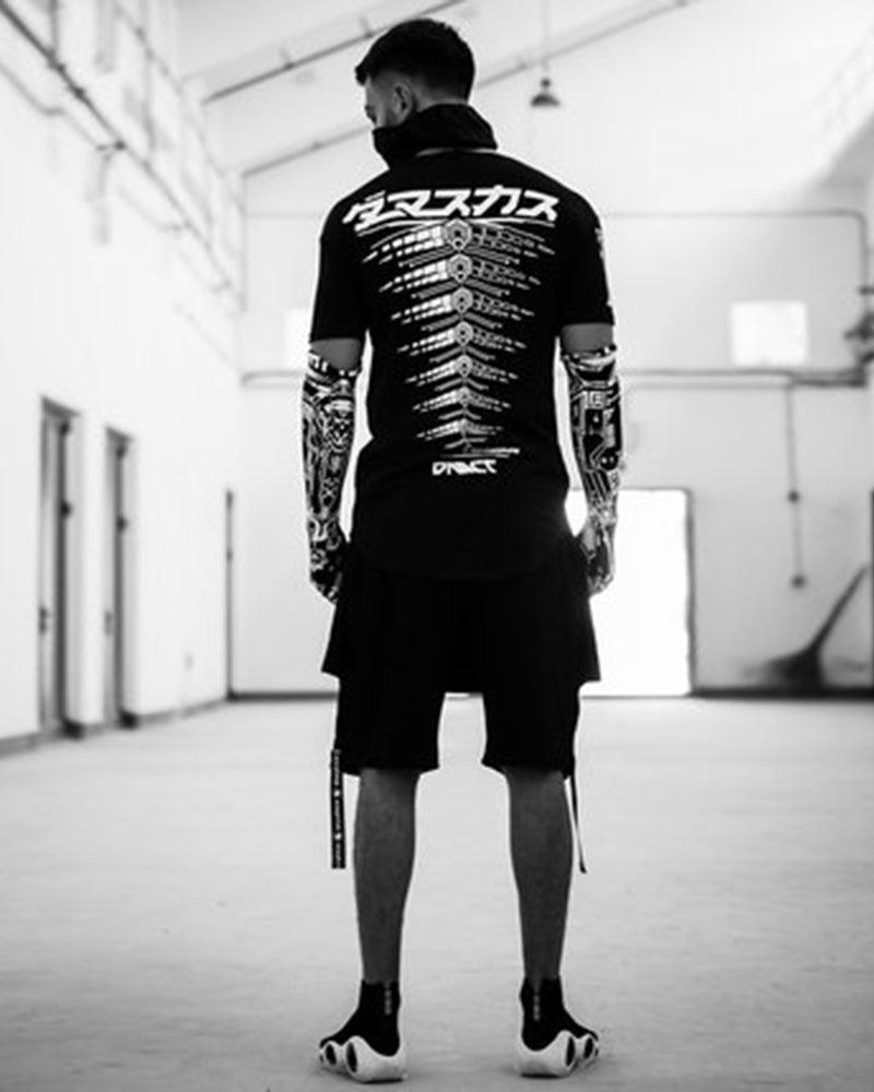 Avant-Garde Cyberpunk Tech Tee -  graphic tee - Futuristic Cyberpunk Tech T-Shirt for Urban Style - View 3