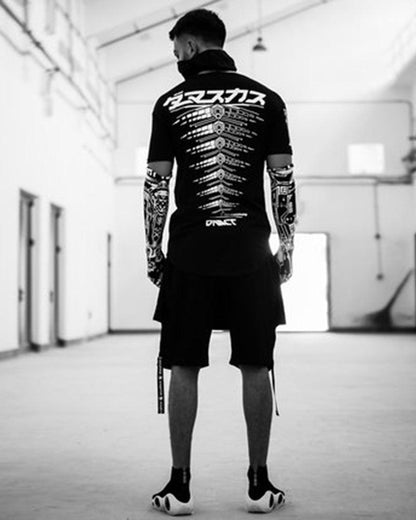 Avant-Garde Cyberpunk Tech Tee -  graphic tee - Futuristic Cyberpunk Tech T-Shirt for Urban Style - View 3