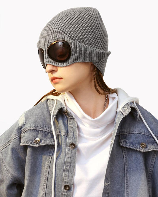 Aviator Hat Beanie with Goggles - aviator hat - Aviator Hat Beanie with Goggles for Urban Style - Main view