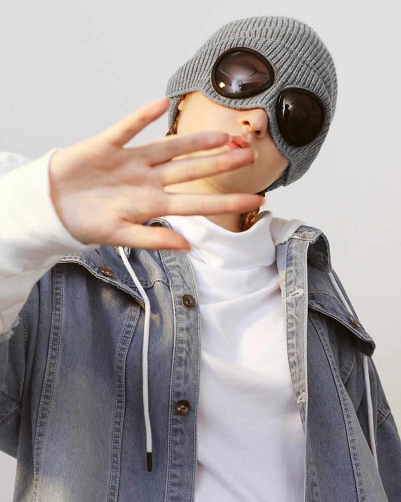 Aviator Hat Beanie with Goggles -  goggles - Aviator Hat Beanie with Goggles for Urban Style - View 4