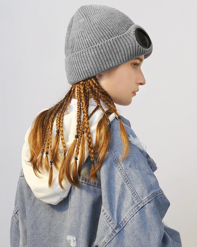 Aviator Hat Beanie with Goggles -  urban adventure hat - Aviator Hat Beanie with Goggles for Urban Style - View 7