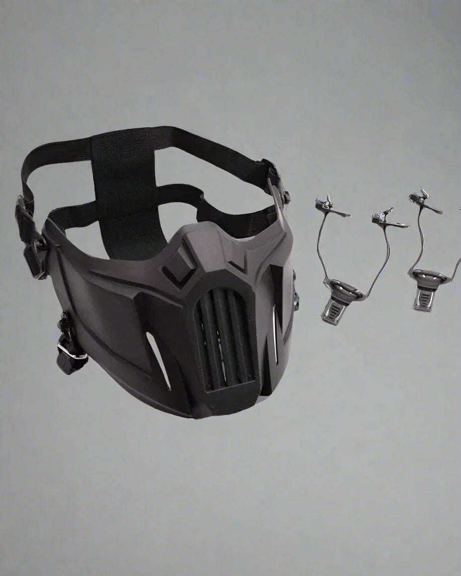 Black Half Face Mask for Sports -  adjustable face mask - Black Half Face Mask for Sports Adventure - View 3