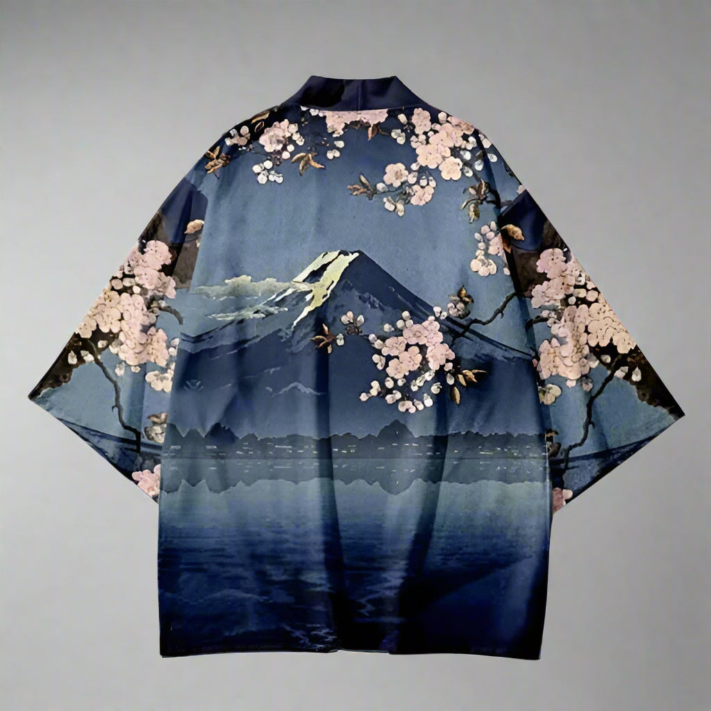 Blooming Fuji Inspired Outerwear - mount fuji jacket - Haori Jacket Inspired by Mount Fuji - Artistic Outerwear - View 2