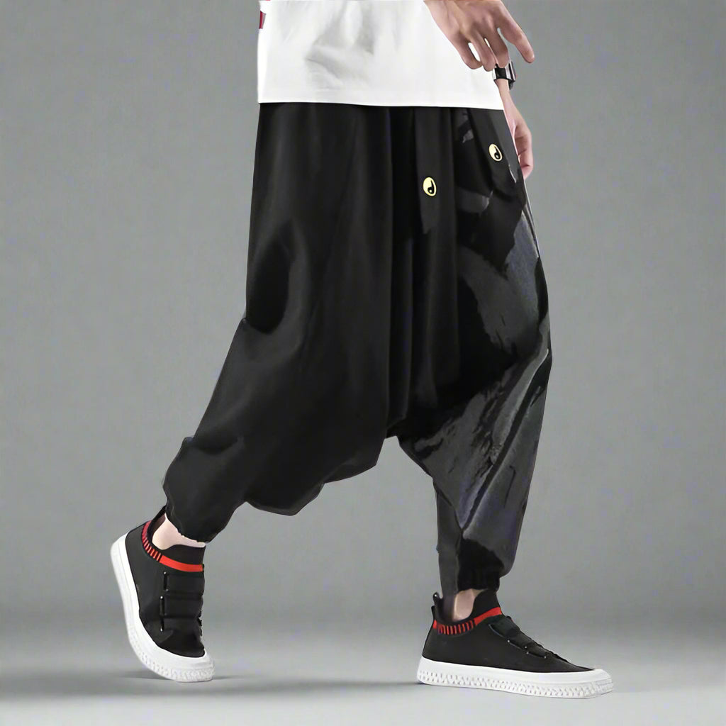 Bohemian Comfort: Harem Trousers -  casual wear - Comfortable Japanese Harem Pants for Casual Style - View 4