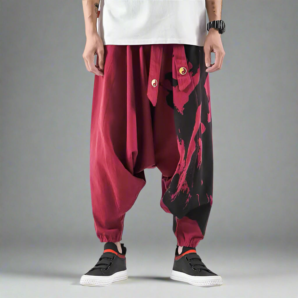 Bohemian Comfort: Harem Trousers - harem trousers - Comfortable Japanese Harem Pants for Casual Style - Main view