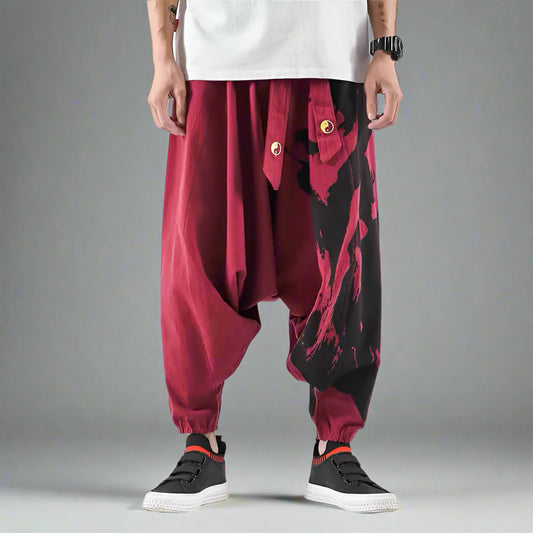 Bohemian Comfort: Harem Trousers - harem trousers - Comfortable Japanese Harem Pants for Casual Style - Main view
