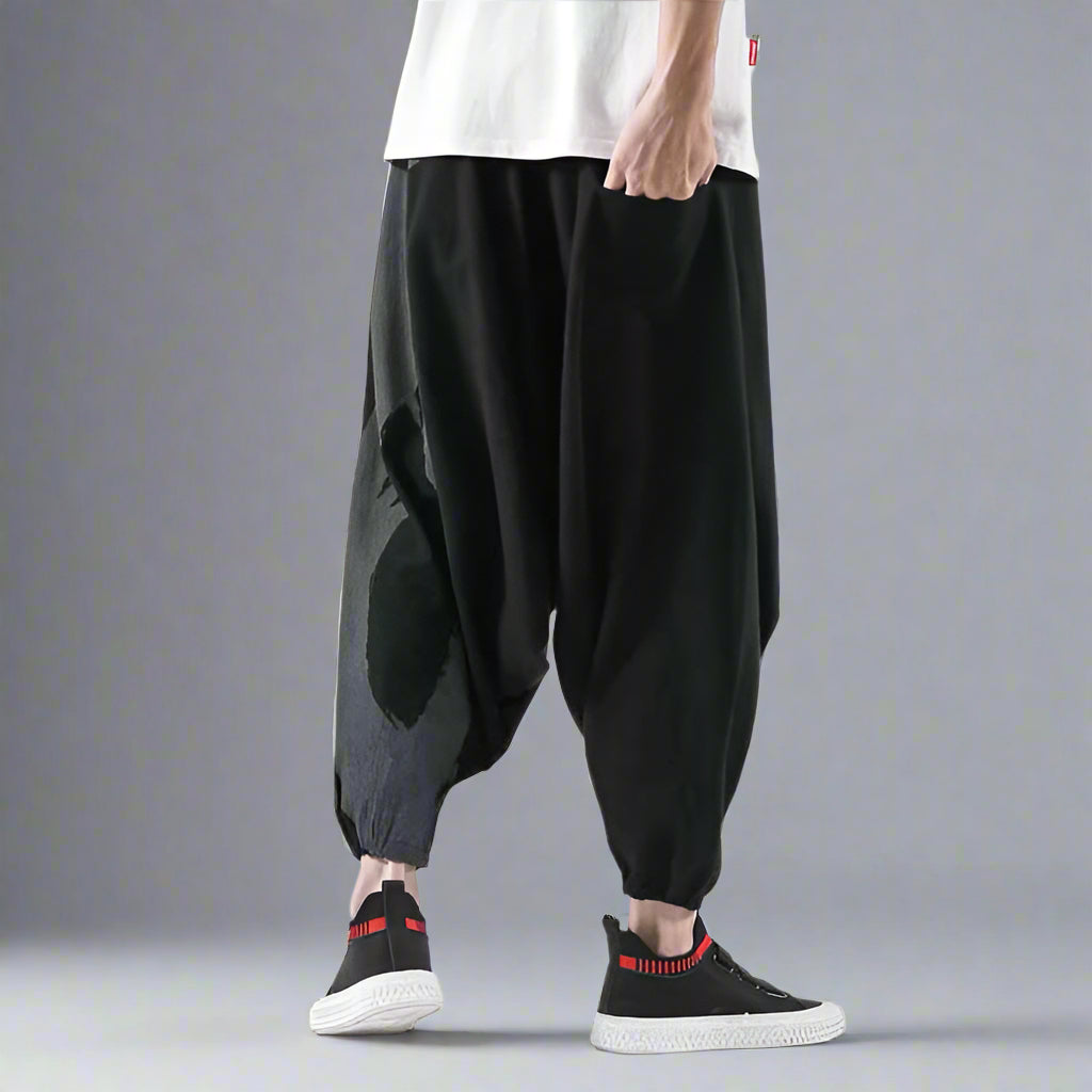 Bohemian Comfort: Harem Trousers - harem trousers - Comfortable Japanese Harem Pants for Casual Style - View 9