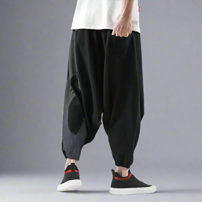 Bohemian Comfort: Harem Trousers - harem trousers - Comfortable Japanese Harem Pants for Casual Style - View 9
