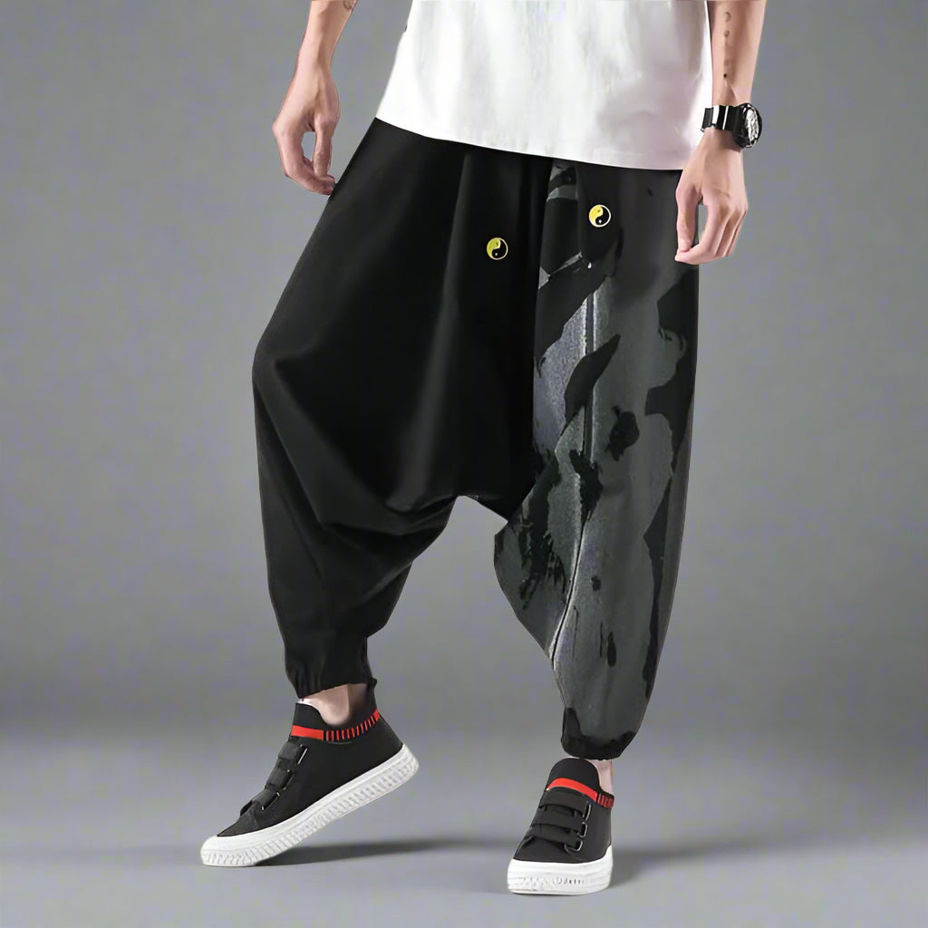 Bohemian Comfort: Harem Trousers - stylish japanese harem pants - Comfortable Japanese Harem Pants for Casual Style - View 2