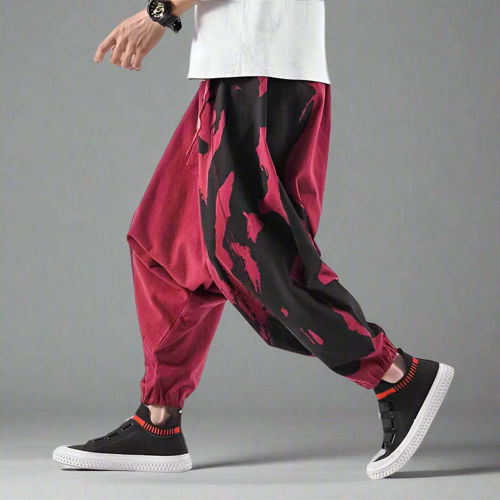 Bohemian Comfort: Harem Trousers -  unisex design - Comfortable Japanese Harem Pants for Casual Style - View 8