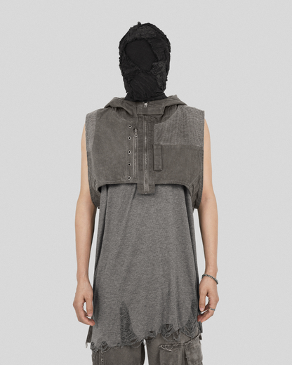 Bohemian Patchwork Hooded Vest - bohemian vest - Bohemian Patchwork Hooded Vest for Unique Style - Main view