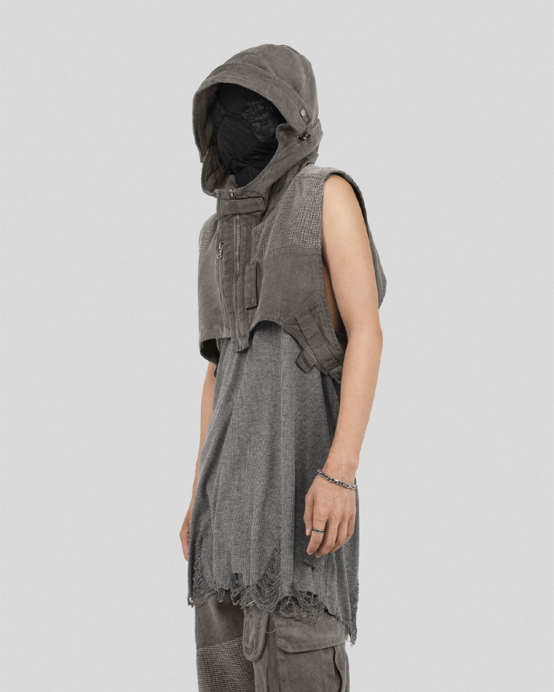 Bohemian Patchwork Hooded Vest -  breathable vest - Bohemian Patchwork Hooded Vest for Unique Style - View 3