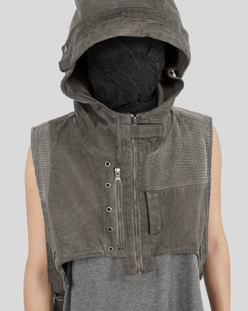 Bohemian Patchwork Hooded Vest -  cotton vest - Bohemian Patchwork Hooded Vest for Unique Style - View 4