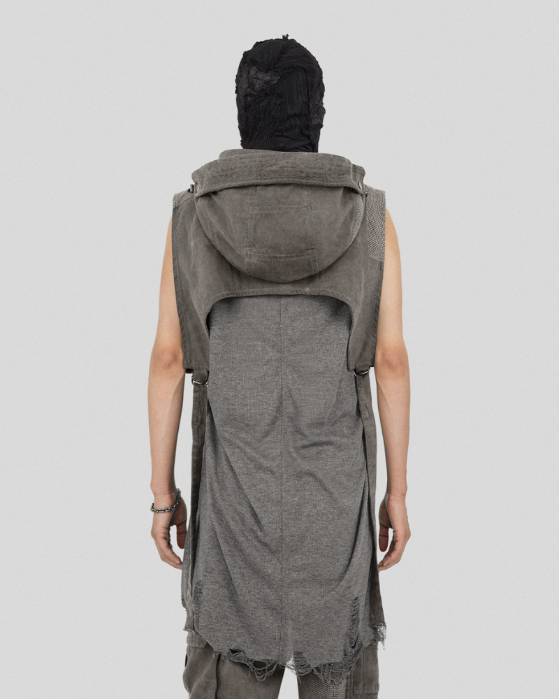 Bohemian Patchwork Hooded Vest - wasteland fashion - Bohemian Patchwork Hooded Vest for Unique Style - View 2