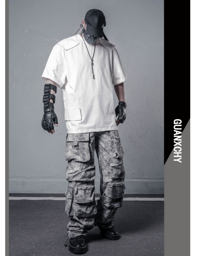 Boho Tie-Dye Cargo Trousers -  boho style - Boho Tie-Dye Cargo Trousers for Urban Adventures - View 4