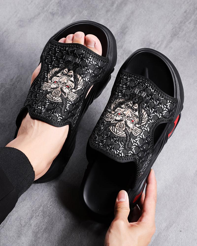 Bold Black Bullhead Slippers -  breathable slippers - Bold Black Bullhead Slippers for Comfort and Style - View 3