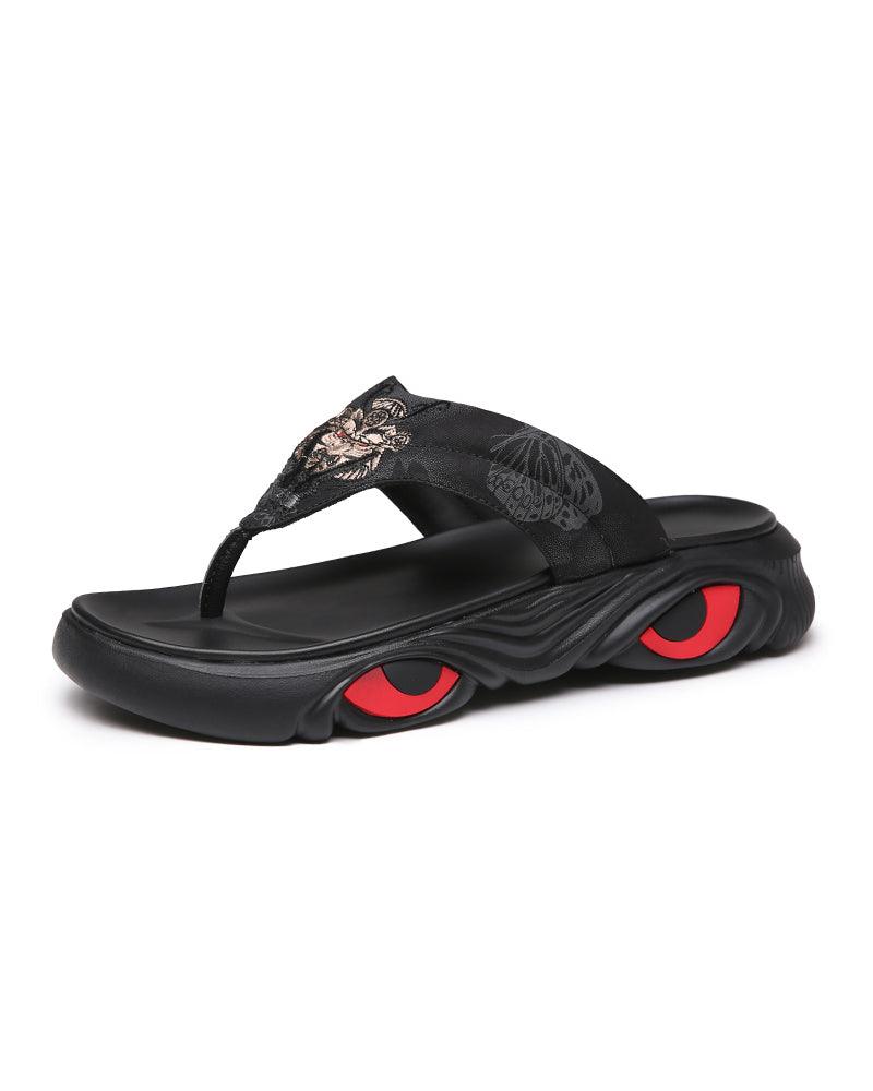 Bold Black Bullhead Slippers -  durable indoor footwear - Bold Black Bullhead Slippers for Comfort and Style - View 11