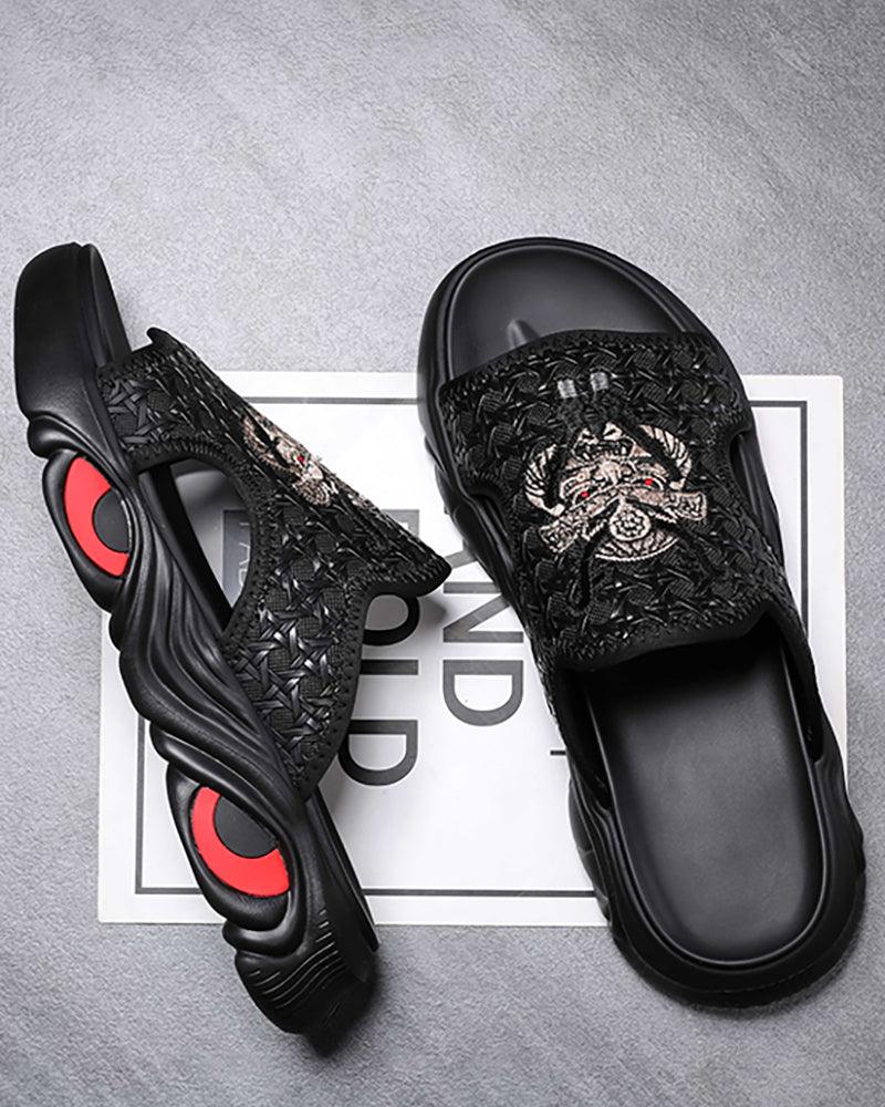 Bold Black Bullhead Slippers - flexible slippers - Bold Black Bullhead Slippers for Comfort and Style - View 8