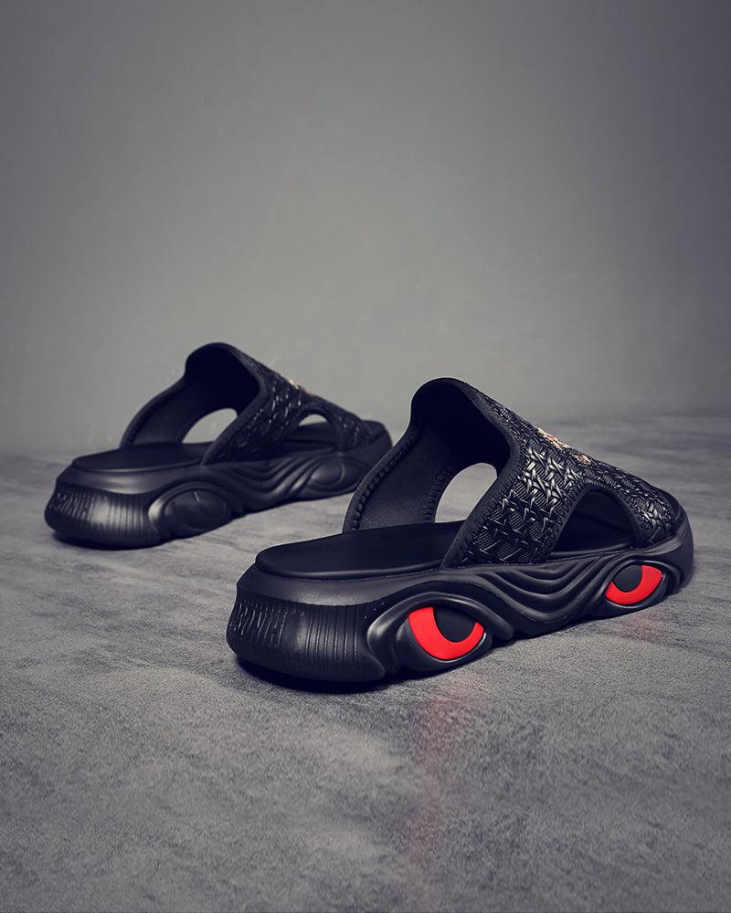 Bold Black Bullhead Slippers -  rubber slippers - Bold Black Bullhead Slippers for Comfort and Style - View 6