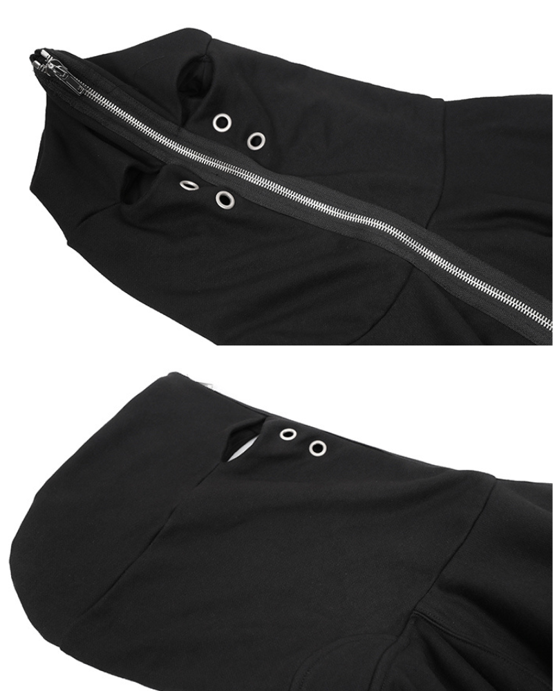 Bold Cut-Out Eye Zip Hoodie - hoodie - Cut-Out Eye Zip Hoodie for Comfort and Style - View 8