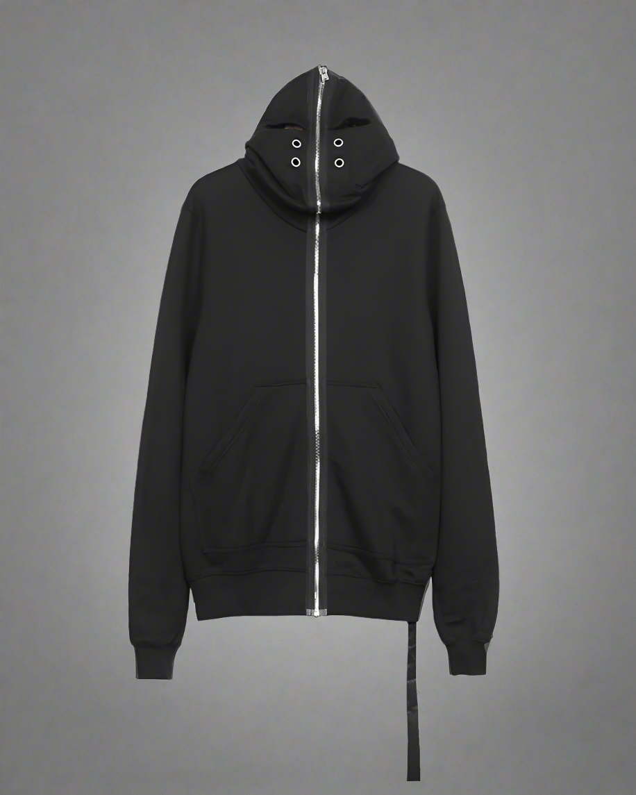 Bold Cut-Out Eye Zip Hoodie -  techwear - Cut-Out Eye Zip Hoodie for Comfort and Style - View 7