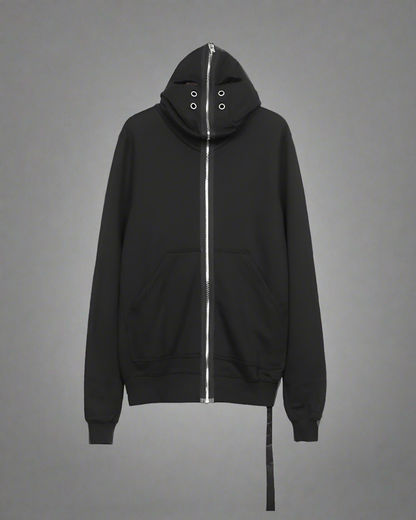 Bold Cut-Out Eye Zip Hoodie -  techwear - Cut-Out Eye Zip Hoodie for Comfort and Style - View 7