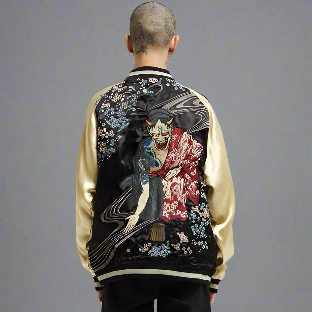Bold Demon Embroidered Jacket -  bold demon - Reversible Embroidered Sukajan Jacket for Stylish Comfort - View 3