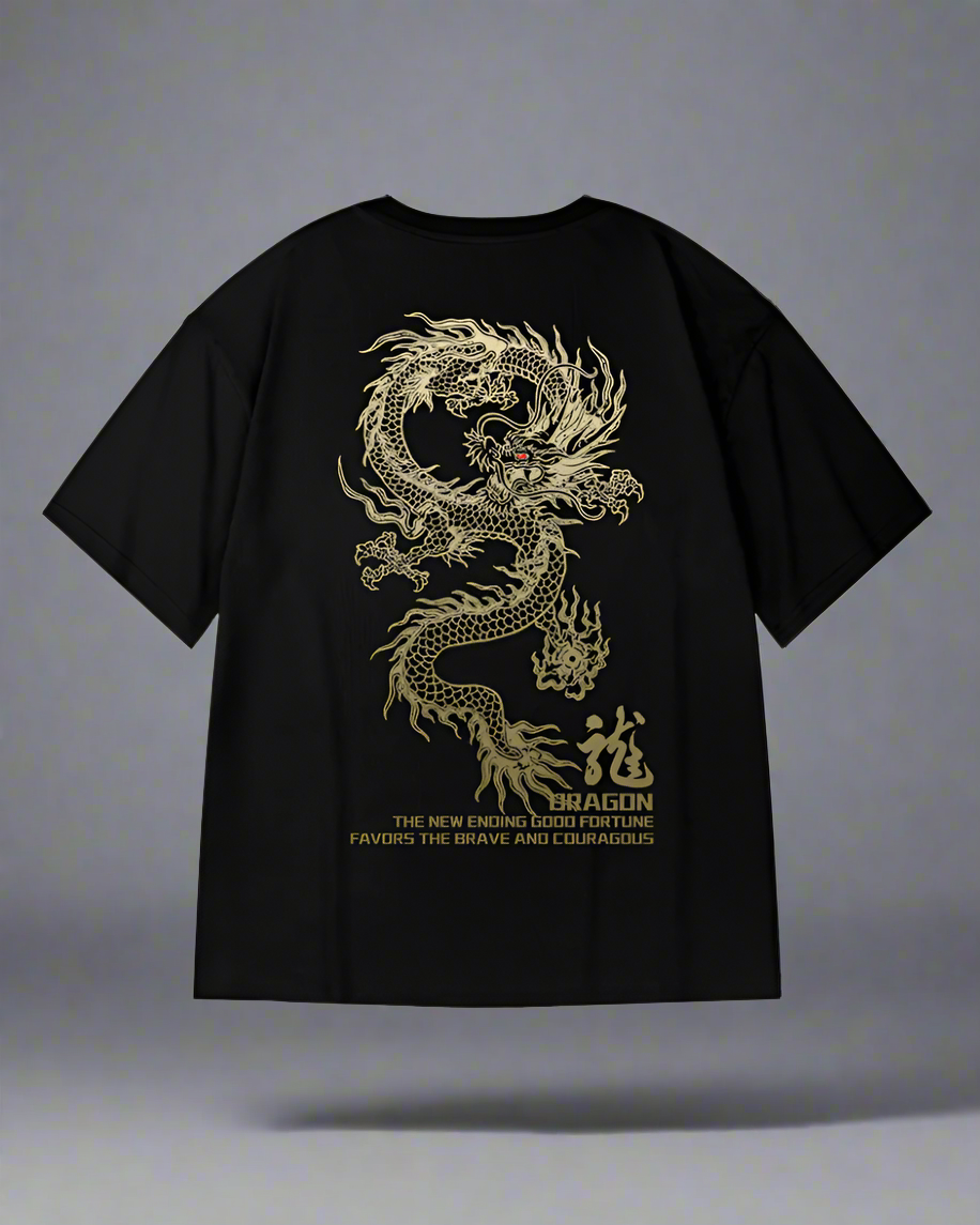 Bold Dragon Graphic Tee -  casual shirt - Bold Dragon Graphic Tee with Oversized Fit - View 4