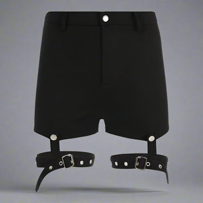 Bold Punk Leg Ring Shorts - cargo shorts - Stylish Women's Cargo Shorts with Customizable Leg Rings - Main view