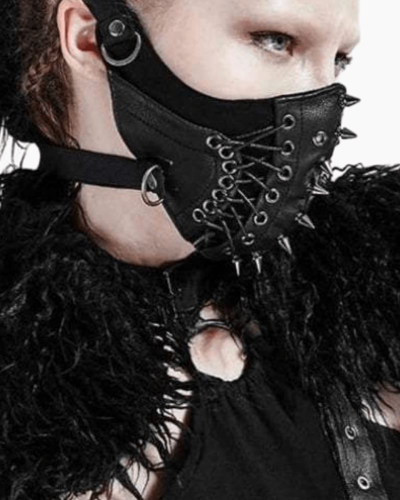 Bold Rivet Punk Face Mask - face mask - Adjustable Bold Rivet Punk Face Mask for Street Style - Main view