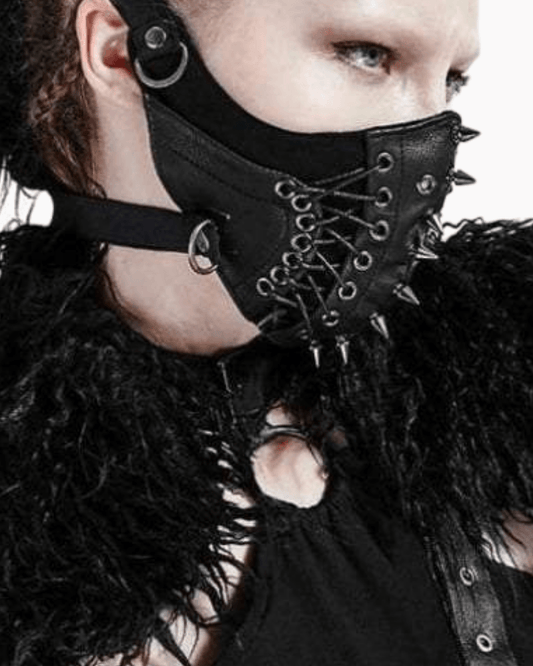 Bold Rivet Punk Face Mask - face mask - Adjustable Bold Rivet Punk Face Mask for Street Style - Main view