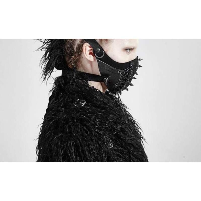 Bold Rivet Punk Face Mask -  adjustable mask - Adjustable Bold Rivet Punk Face Mask for Street Style - View 3