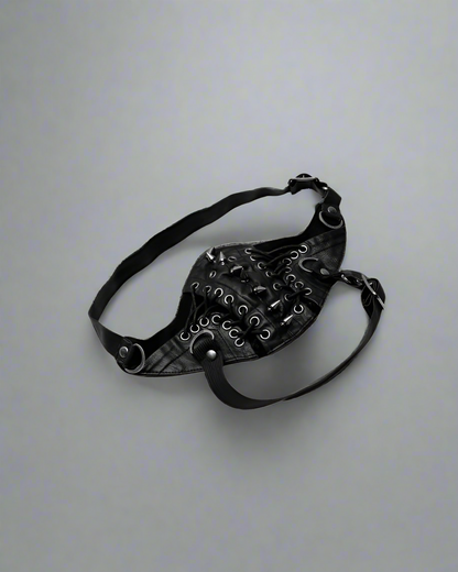 Bold Rivet Punk Face Mask -  black face mask - Adjustable Bold Rivet Punk Face Mask for Street Style - View 4